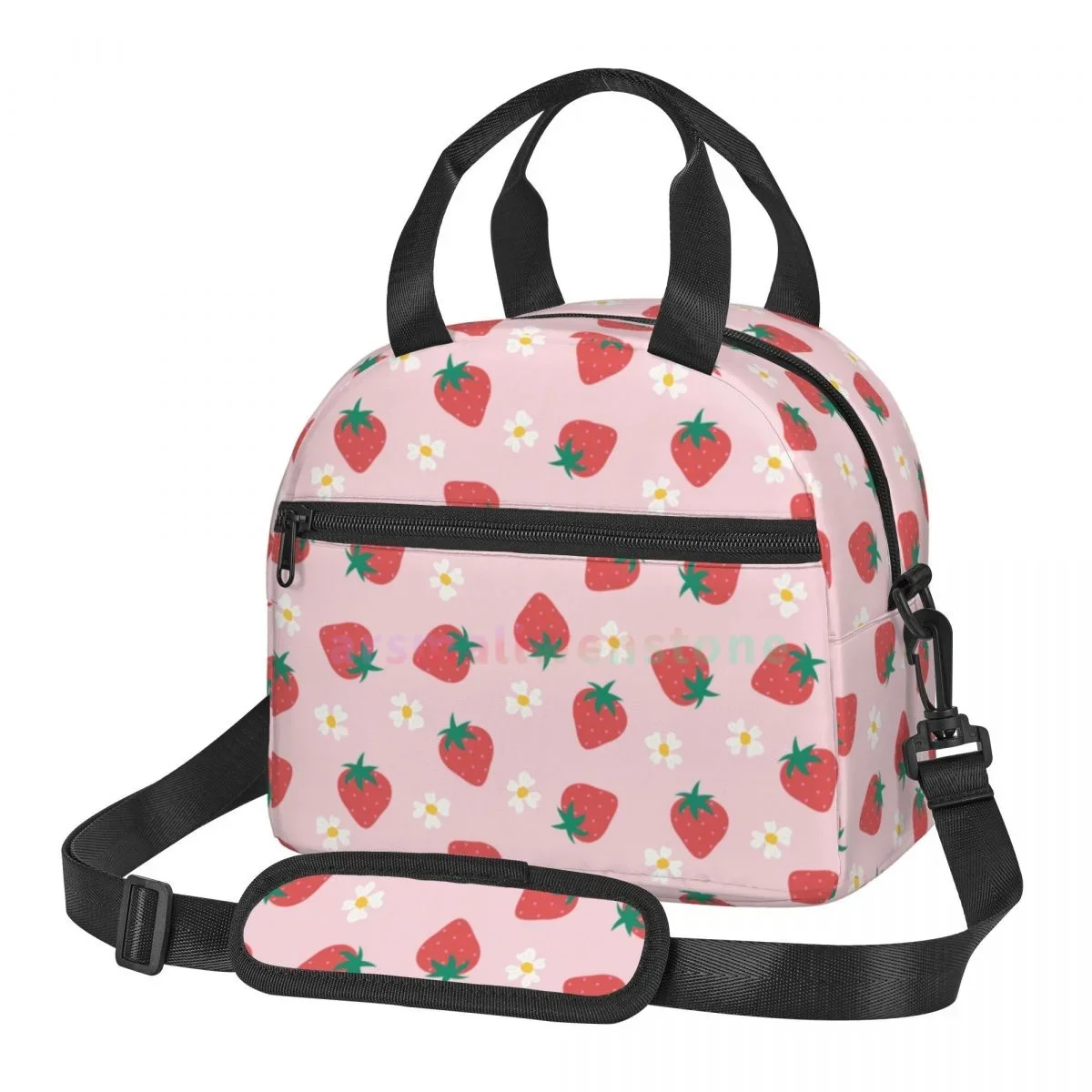 

Strawberry Lunch Bag for Women Portable Thermal Insulated Lunch Box Picnic Multifunction Food Tote