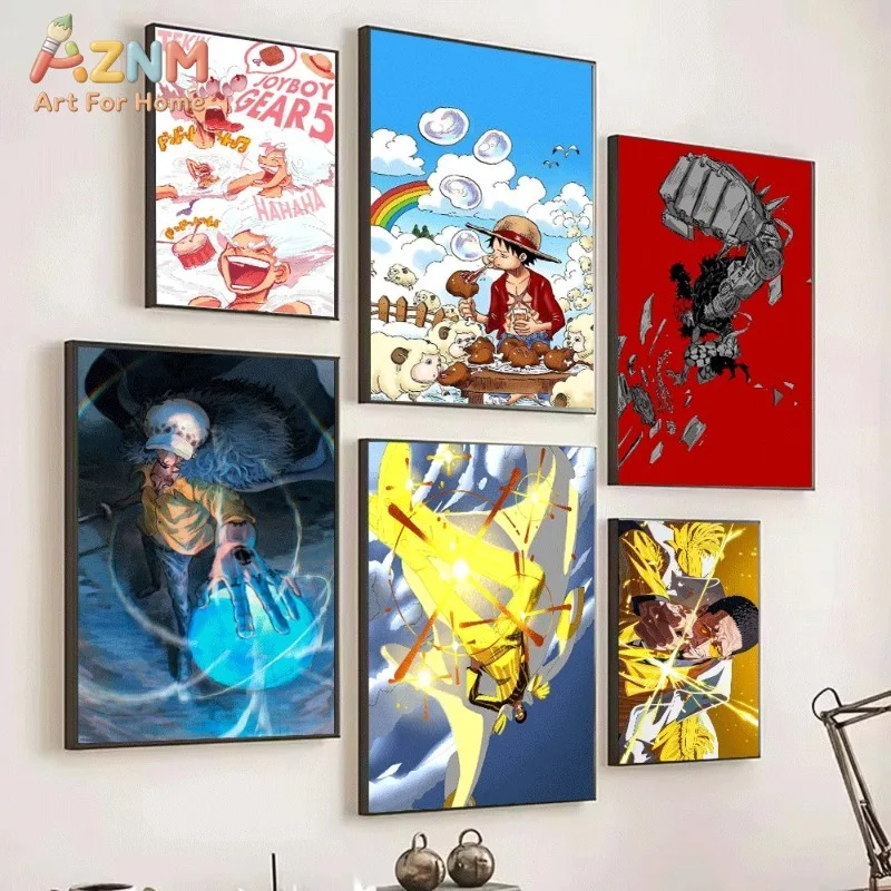 One Piece Luffy Gear 5 Joyboy Nika Anime Canvas Wall Art Unframed Single Canvas Print Poster For Bedroom Living Room Home Wall