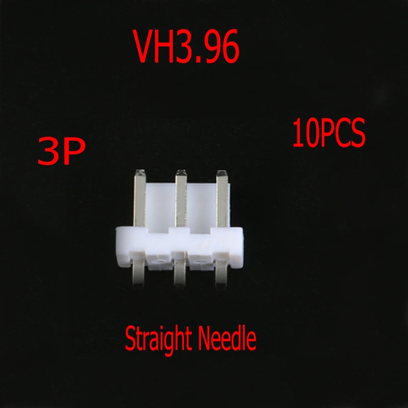 10PCS VH3.96 3.96MM  3Pin Straight Needle Light White Connector Adaptor