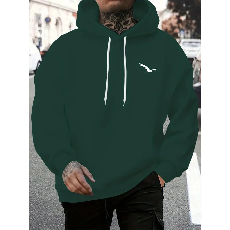 

2025 Лидер продаж, толстовка с принтом, осень/зима, дизайн с капюшоном в форме птицы, мужская спортивная одежда в уличном стиле, осенняя повседневная толстовка