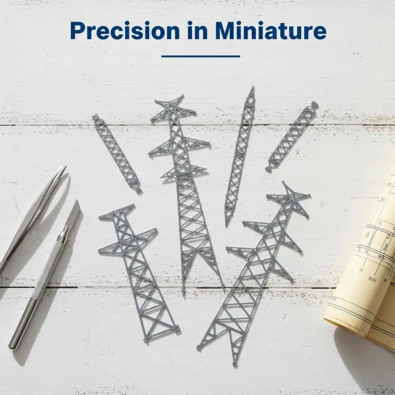 Model Electric Power Tower 1 to 150 ABS High Voltage Transmission Structure Toy for DIY Train Set Architecture Display