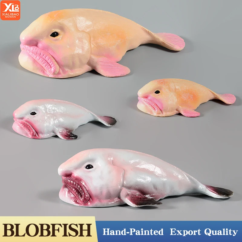 โมเดลปลาบล็อบฟิชจากทะเลน้ำลึกของออสเตรเลีย (Psychrolutes marcisus) ของเล่นแอคชั่นฟิกเกอร์พีวีซีสำหรับเด็ก ของเล่นเสริมพัฒนาการ รูปแบบสัตว์ทะเล ของขวัญ