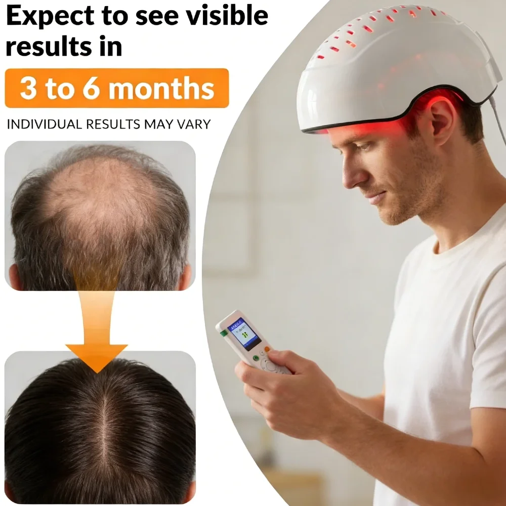 

Лазерная шапка для полного охвата кожи головы 6750 мВт, 300 диодов 650 нм 660 нм LLLT для лечения облысения, против выпадения волос и для стимуляции их роста, терапия красным светом