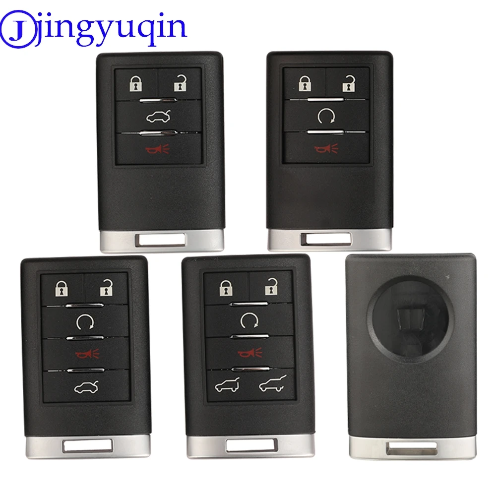 Jingyuqin 4/5/6 Buttons Flip Remote Car Key Shell For Cadillac STS CTS EXT ESV 2007-2014 Folding Auto Case Fob Replacement