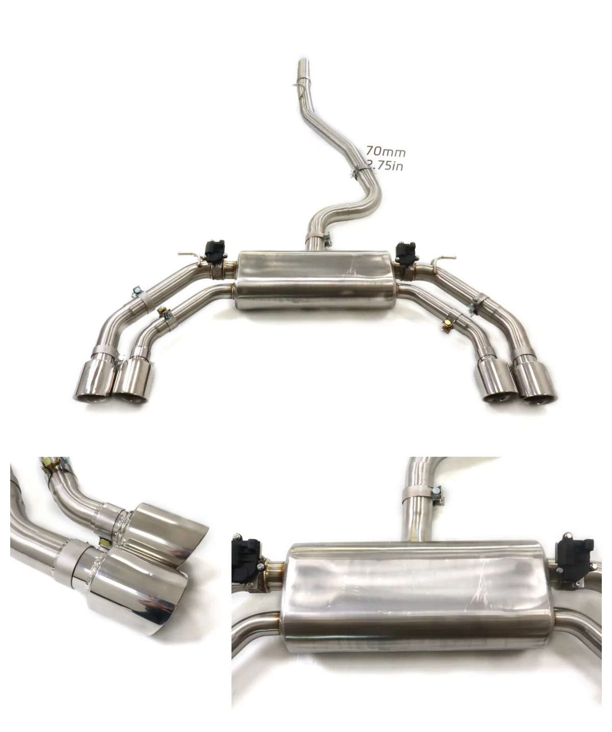 

For Volkswagen Tiguan AWD 2.0T catback with valve Stainless Steel GTI Style Pop & Bang High Flow Performance HMD