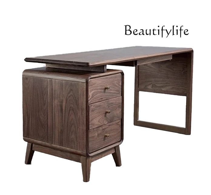 

New Chinese Style Walnut Study Desk Solid Wood Modern Minimalist Calligraphy Learning Computer Desk