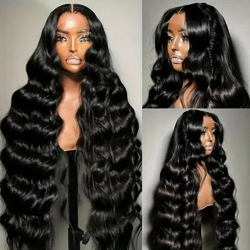 Perruque Lace Front Wig Body Wave Naturelle, Cheveux Humains, 13x6, Densité 200, Transparent