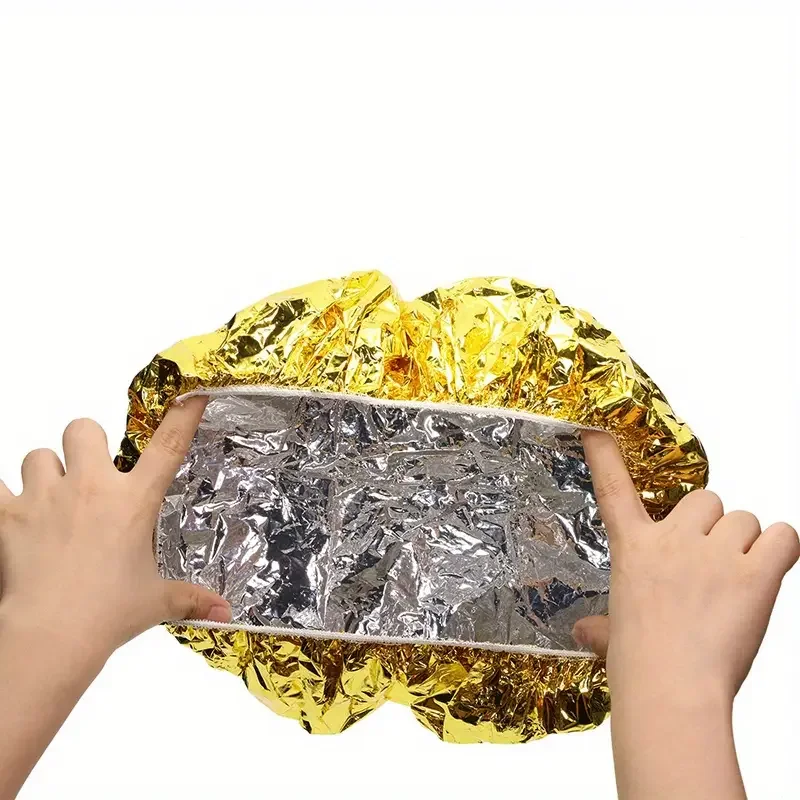4 Stück/Set Wiederverwendbare Aluminiumfolie-Haardampfhaube, elastische Thermo-Haarbehandlungshaube, Tiefenpflege-Wärmehaube für Zuhause und Salon – Detail 5