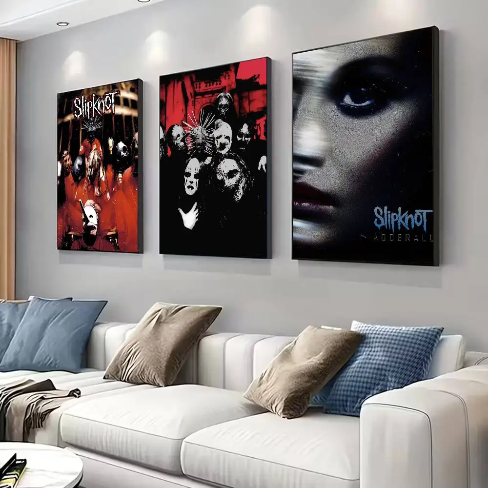 Heavy Metal Rock S-Slipknot Band Poster für Wohnzimmer, Schlafzimmer, Büro, rahmenlos, Innenbereich, perfekte Geschenkidee, Schlafzimmer-Wandkunst.
