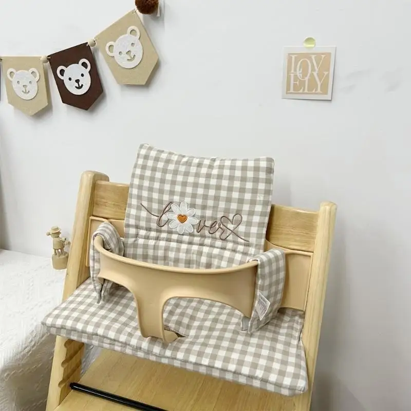 A5YC زهرة طباعة كراسي الطعام وسادة الطفل كرسي مرتفع وسادة وسادة نمو الأطفال وسادة كرسي الغبار برهان مسند الظهر