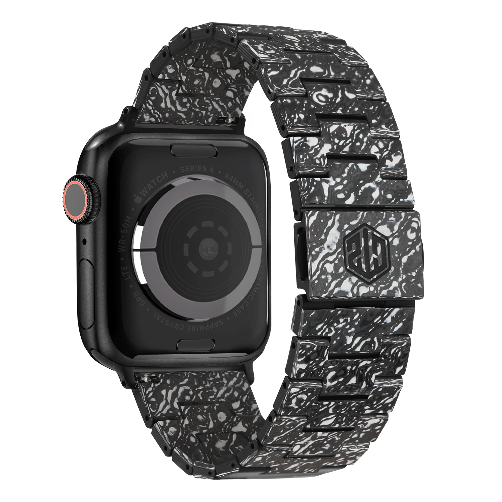 

Carbon Fiber Apple Watch Band, Compatible with iWatch Series 2/3/4/5/6/7/8/SE/ULTRA, 49/45/44/42mm, with Buckle Quick Release