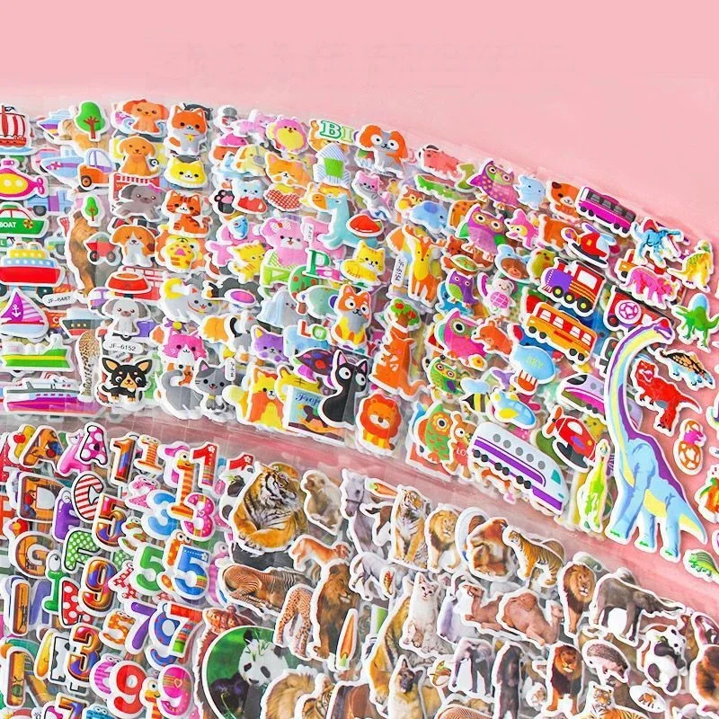 3D Cartoon Puffy Stickers 40/20 Different Sheets Kids Boys Girls Reward Bulk Assorted Scrapbook Stickers Party Favors Gifts Toys