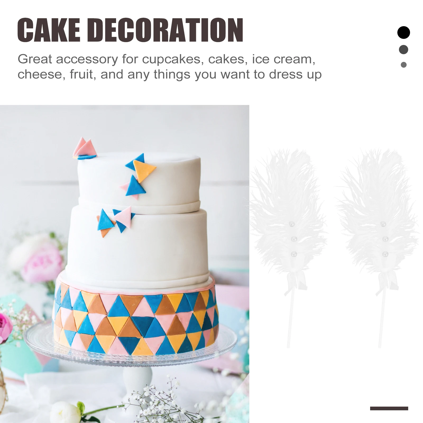 

2 Pcs Happy Birthday Topper for Cake Decoration Themed Party Accessory Cupcake Toppers Ornament Wedding