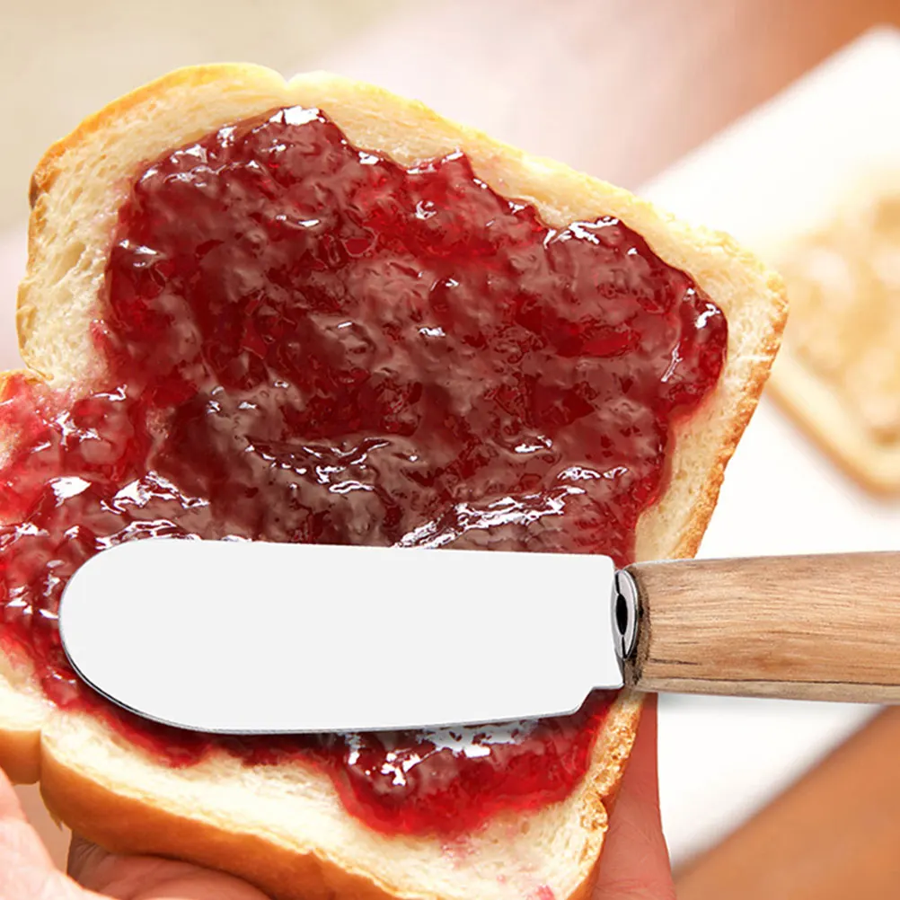 

8Pcs Stainless Steel Butter Spatulas Jam Spatulas Assorted Color Baking Scrapers Heat Resistant Kitchen Baking Tools