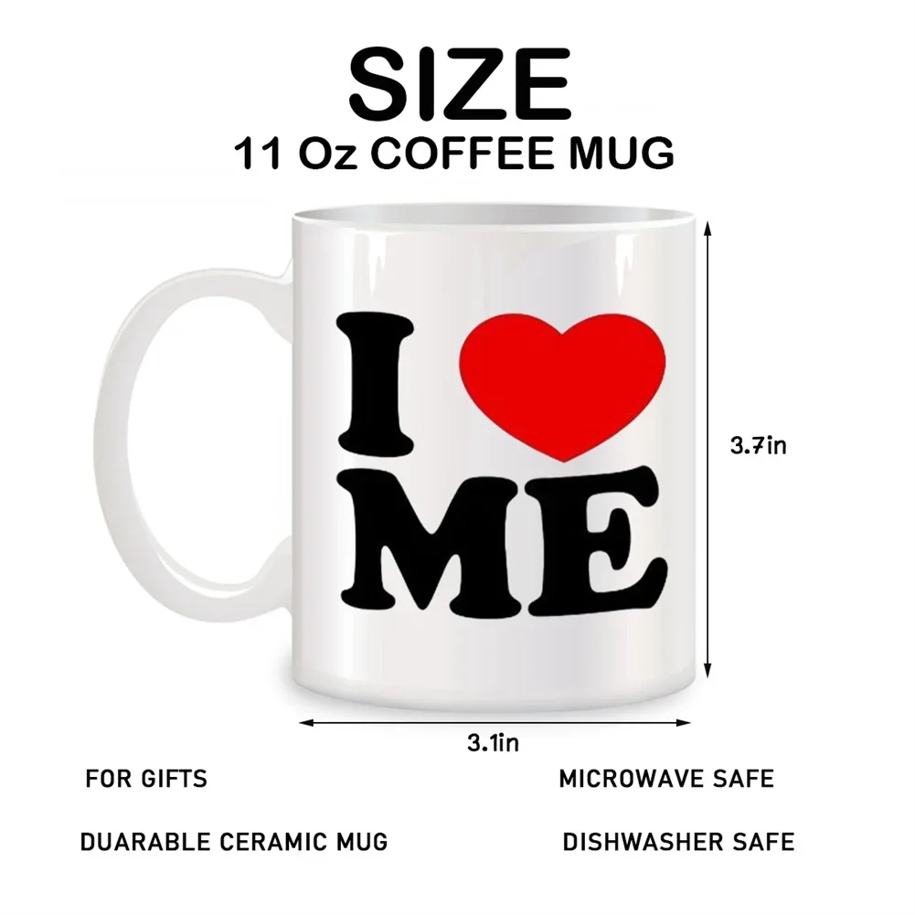 I love my cup, suitable for friends, teachers, colleagues, siblings, birthday gifts, ceramic coffee cup, white.
