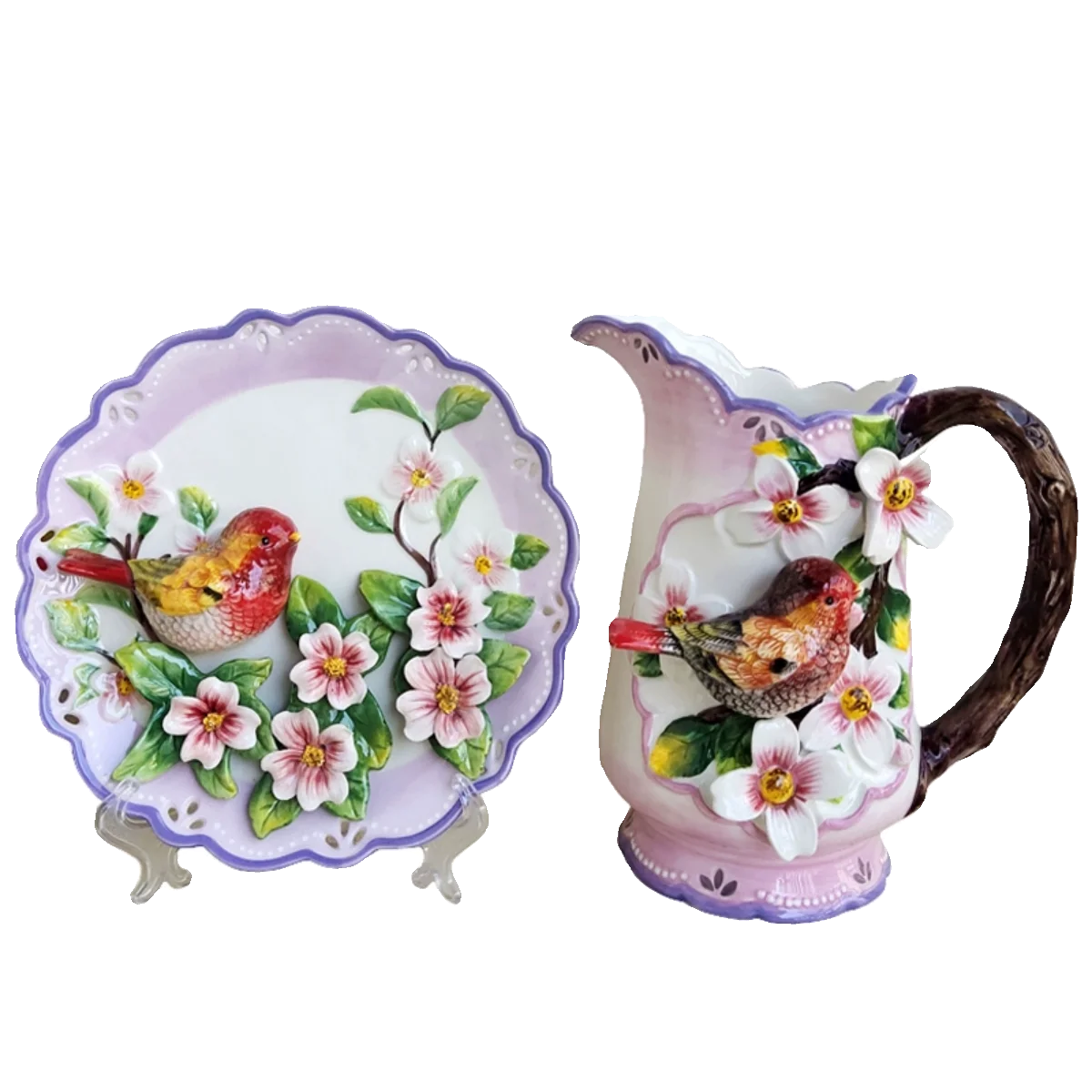 Ceramic bird vase European style home coffee table TV cabinet dining table decoration dried flower ornament