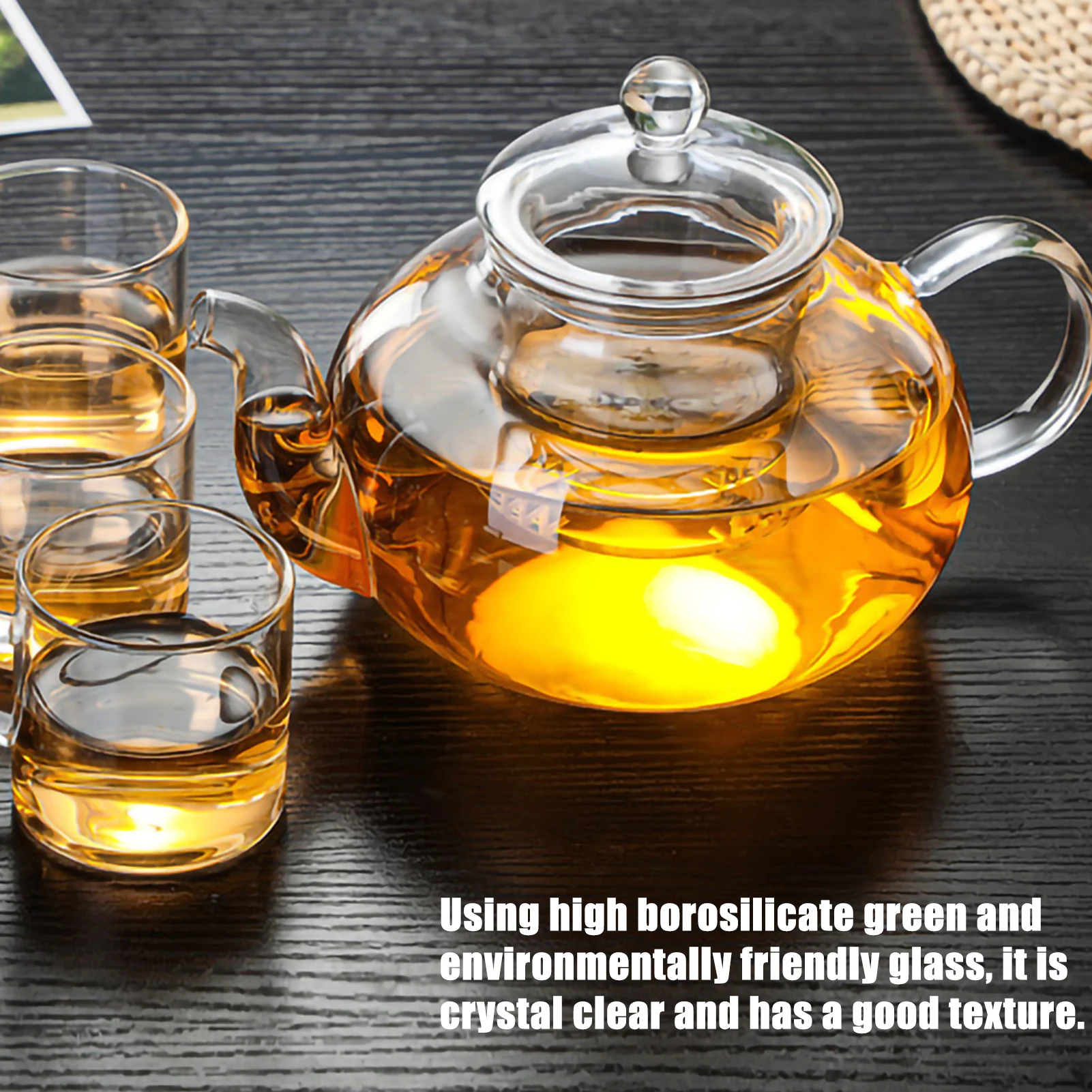 400ml To 1000ml Filterable Teaware Home Heat-resistant Glass Teapots Durable Kitchen Glass Flower Tea Pot Heatable Glass Tea Set