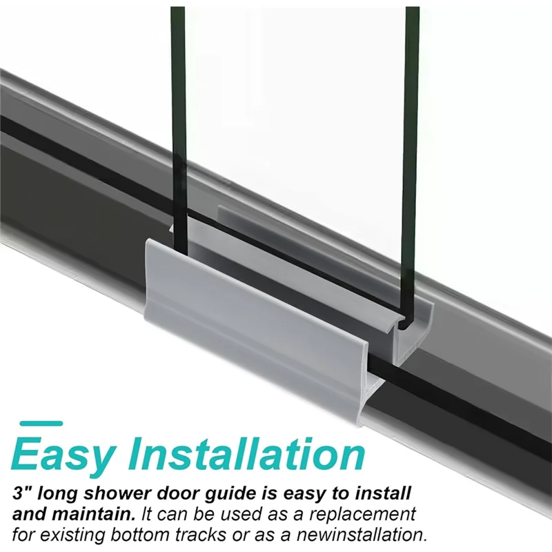 ABKS-For Glass Shower Door Bottom Guide Sliding 1-3/8