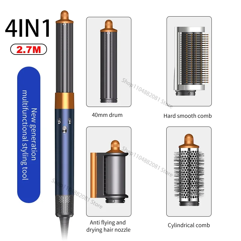 6IN1 Föhn Borstel Wrap 30/40mm Thermische Curling Rechttrekken 1300W Hot/Koude Lucht Auto haar Styling Elektrische Haardroger Borstel