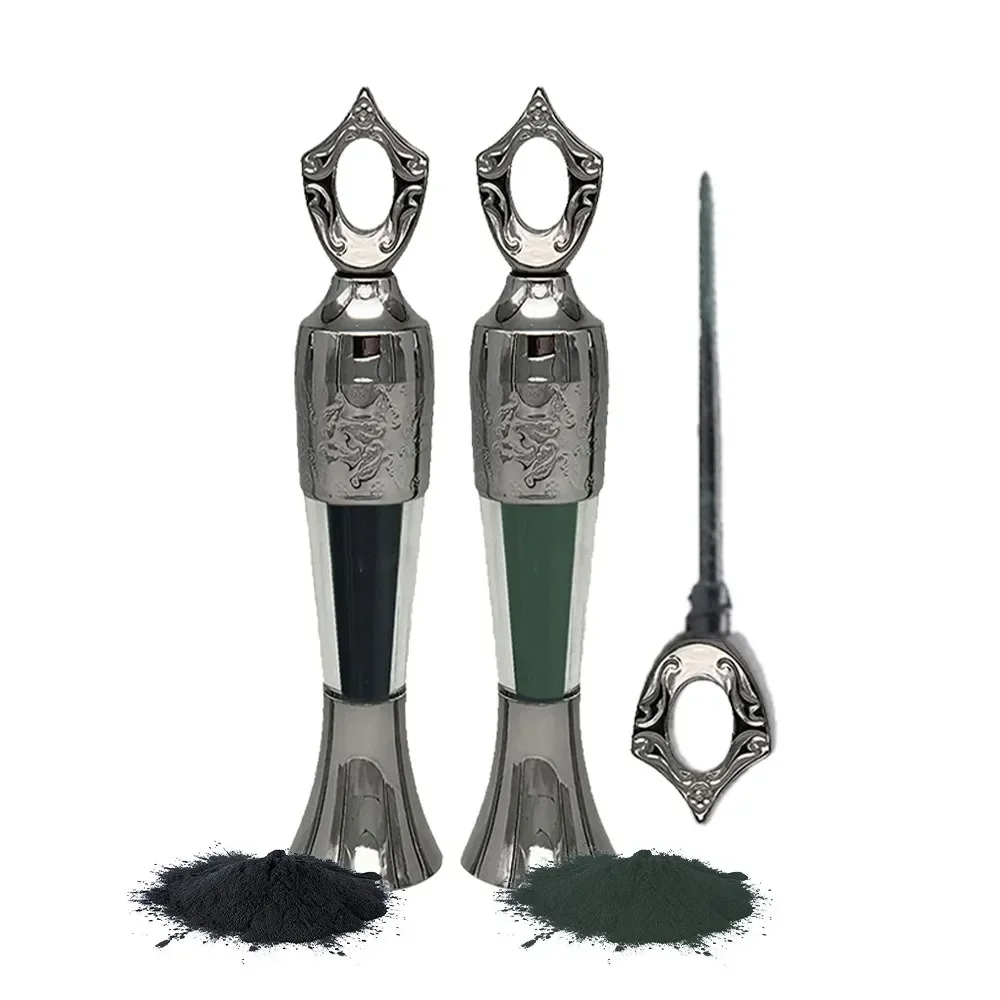 Retro Flasche Pulver Eyeliner 2 Farbe Mineral Pulver Eye Liner Stick Wasserdicht Langlebig Schwarz Kohl Lidschatten Kein Verschmieren Make-Up