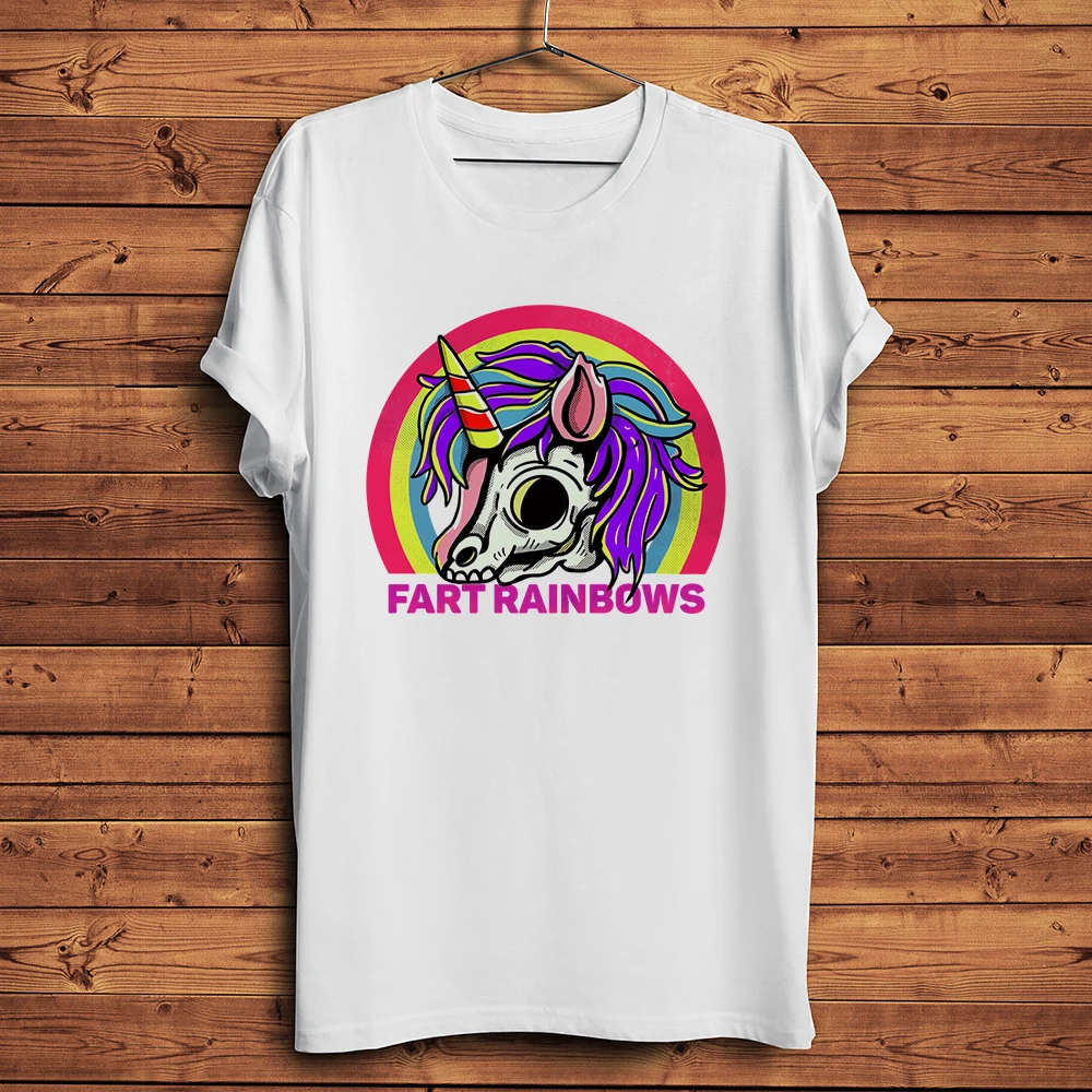 Rainbow Zombie Unicorn Skull Funny Cool Tshirt Men Daily O-neck Casual Short Sleeve T Shirt Unisex Breathable Streetwear Tee