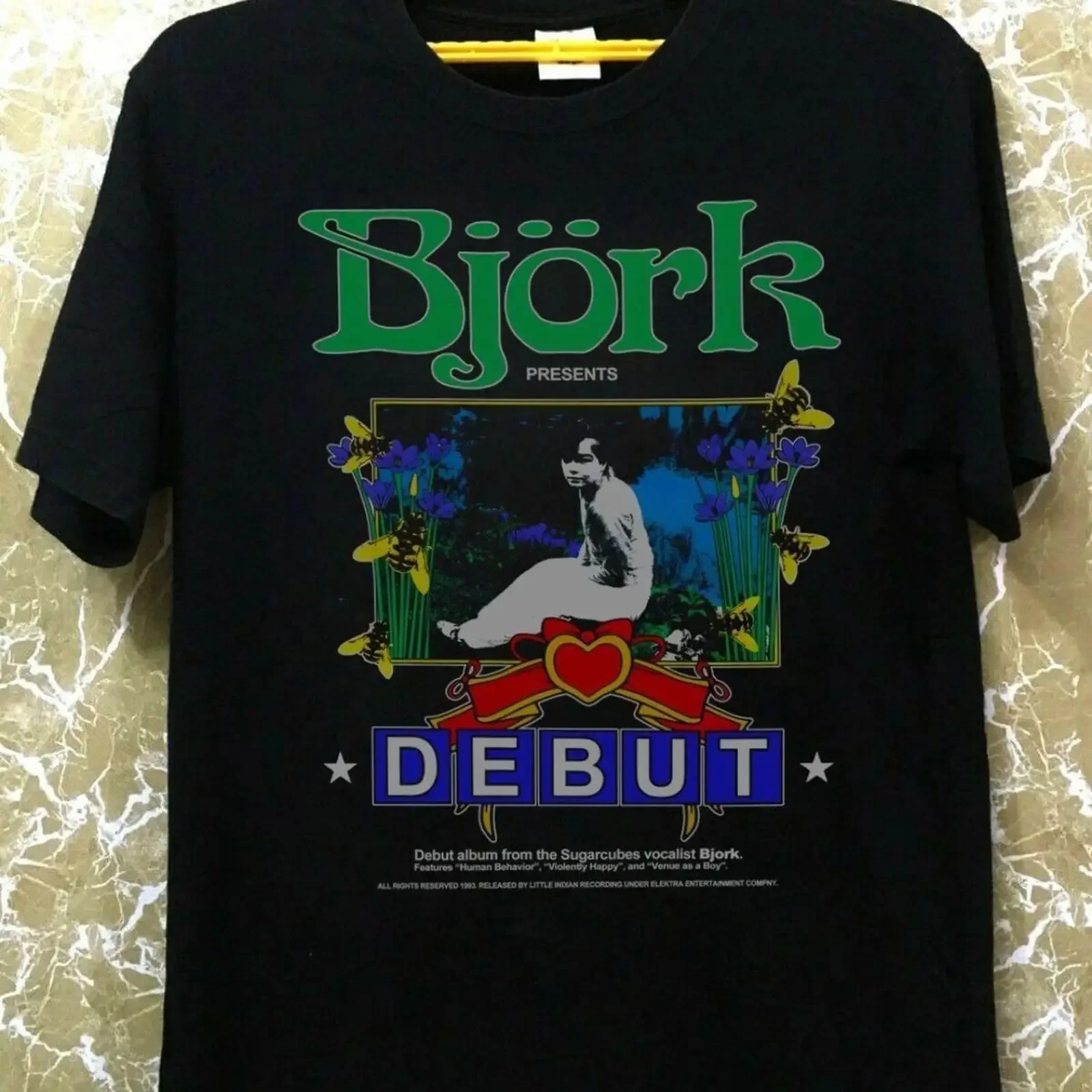 Neu 2025 Björk Debut on schwarzes T Shirt S bis 5XL BL590 vintage Washed designer clothes Casual fashion Breathable homme