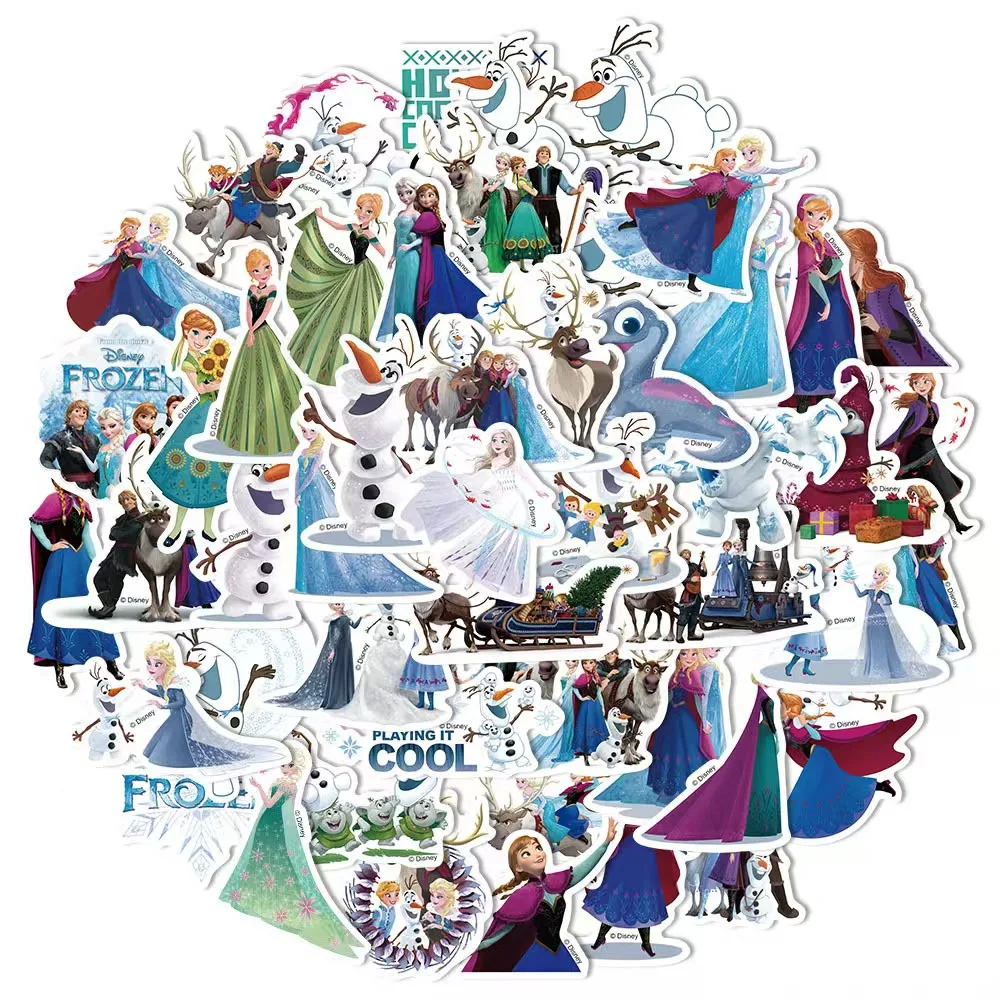 99 قطعة ملصقات ديزني أنيمي المجمدة Kawaii الأميرة إلسا الكتابة على الجدران ملصق مائي DIY بها بنفسك دفتر الدراجة الهاتف سيارة الجمالية ملصق ، Kawaii #2