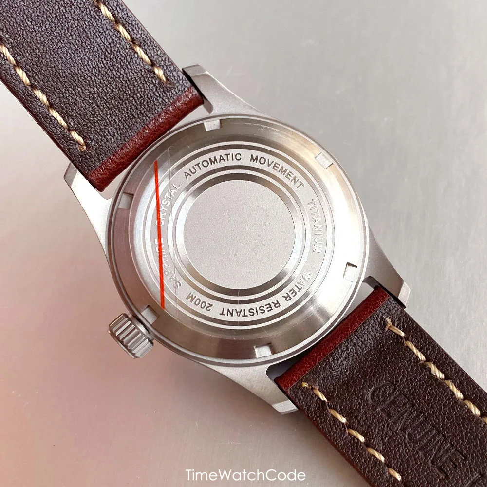 Relógio personalizado titânio nh35a relógio automático para homens relógios piloto 36mm 200m à prova dwaterproof água safira cristal data personalizar