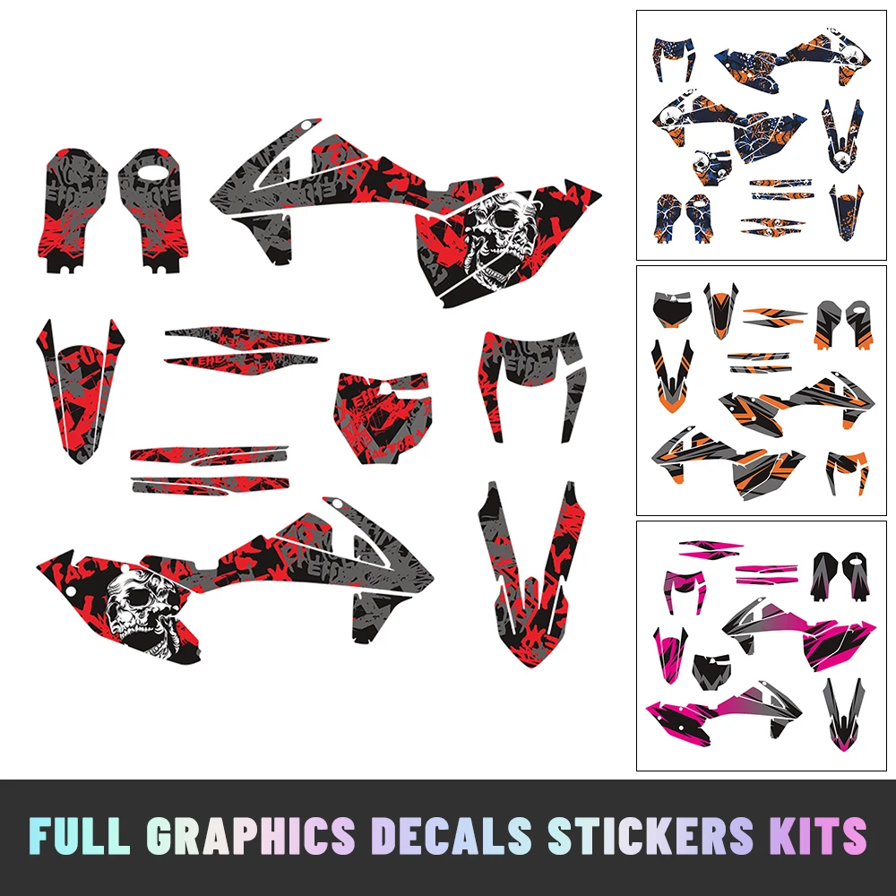 

Motorcycle Graphics Decals Sticker Kit for 125-500cc SX SXF XC XCF EXC EXCF XCW XCFW 2016-2019 - Full Set of Motorcycle Graphics