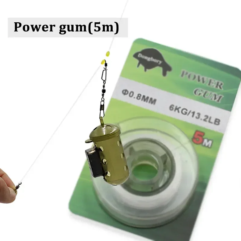 5m Zubehör für Karpfen angeln Power Gum für Karpfen angeln Haar Rig Stop Knot Tool elastische Karpfen Angela us rüstung für Ronnie Rig