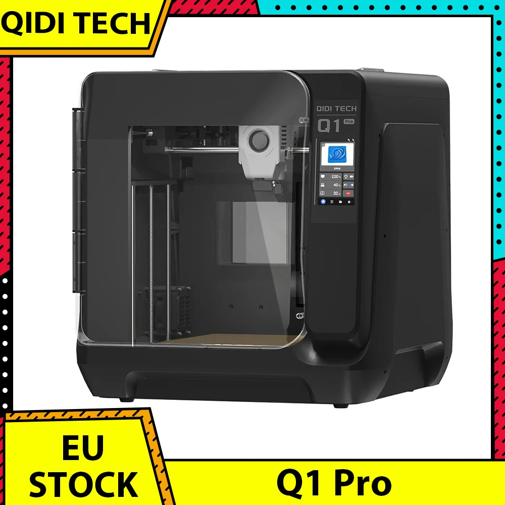 QIDI Tech Q1 Pro 3D Printer, Dual Z Motors, 60°C Chamber Heat, 350°C Print, Tri-metal Hot-end, Auto Leveling ≤600mm/s High Speed