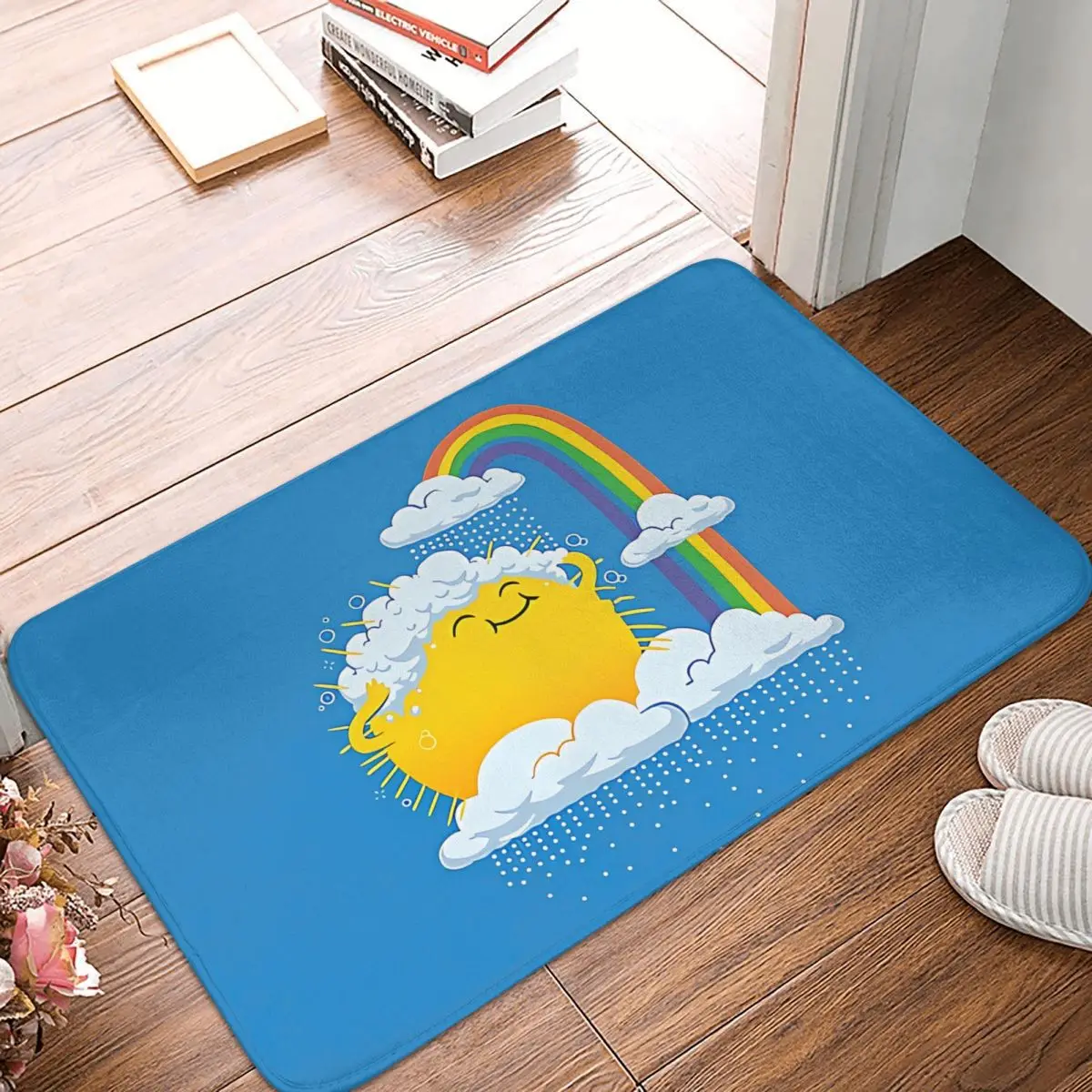 Rainbow Anti-Slip Doormat Kitchen Mat Rainy Day Balcony Carpet Entrance Door Rug Home Decorative