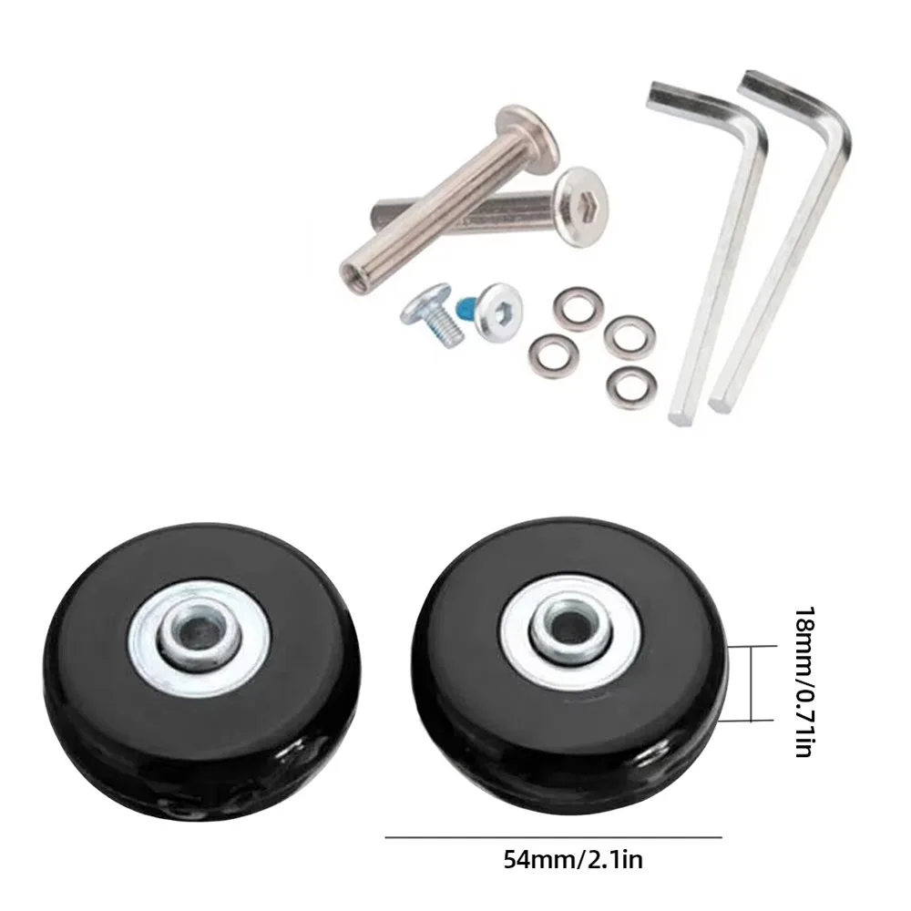 

40-70mm Travel Luggage Silent Casters Flexible Quiet Rolling Rubber Luggage Wheels Strong Load-Bearing Easy Installation