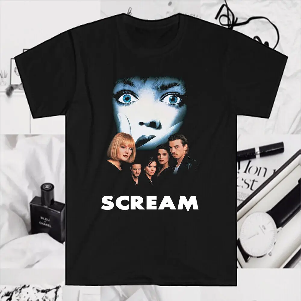 Scream Thriller Movie Poster Men's Black T-Shirt Size S to 5XL