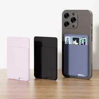 Funda tipo billetera para teléfono, tarjetero autoadhesivo de silicona, palo de bolsillo, identificación, tarjeta de crédito bancaria, almacenamiento, tarjetero, bolsa, accesorio