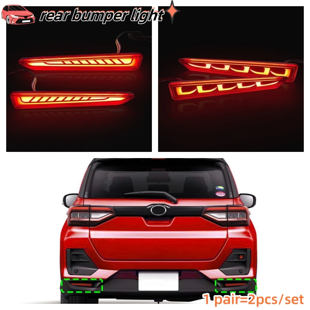 Car LED Rear Reflector Fog Lamp for Toyota Raize 2019 2020 2021 2022 Brake Light Rear Bumper Turn Signal Lamp