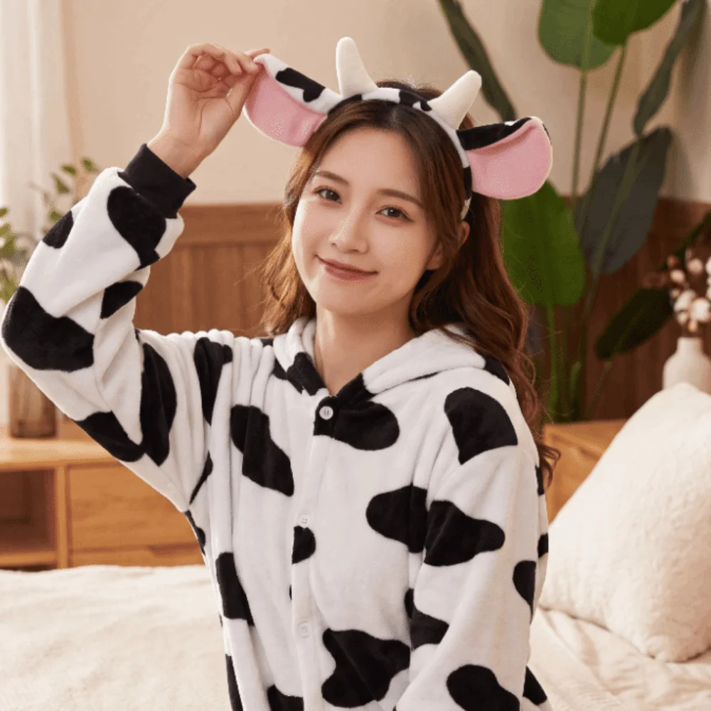 Polyester Cow Horn Headband Hair-Pressing Soft Plush Animal Ears Hair Hoop Non-Slip Multi-style Dairy Cow Hairband Photo Prop