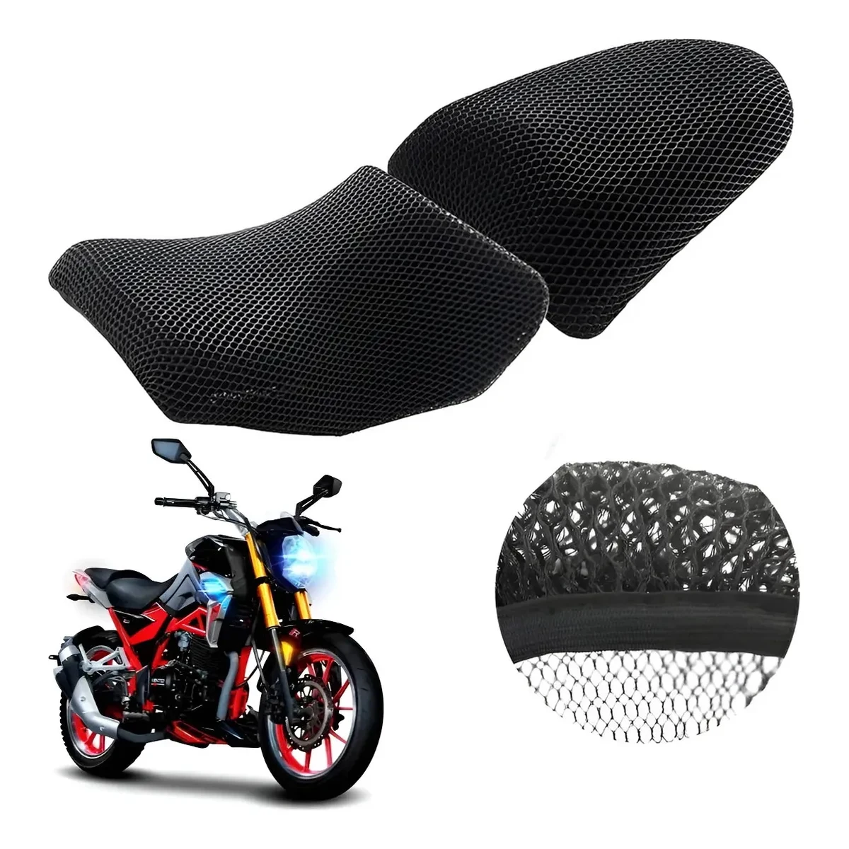 Funda de Asiento para Motocicleta, Apto para Nitrox 200/250/300, Funda de malla para asiento de motocicleta, transpirable