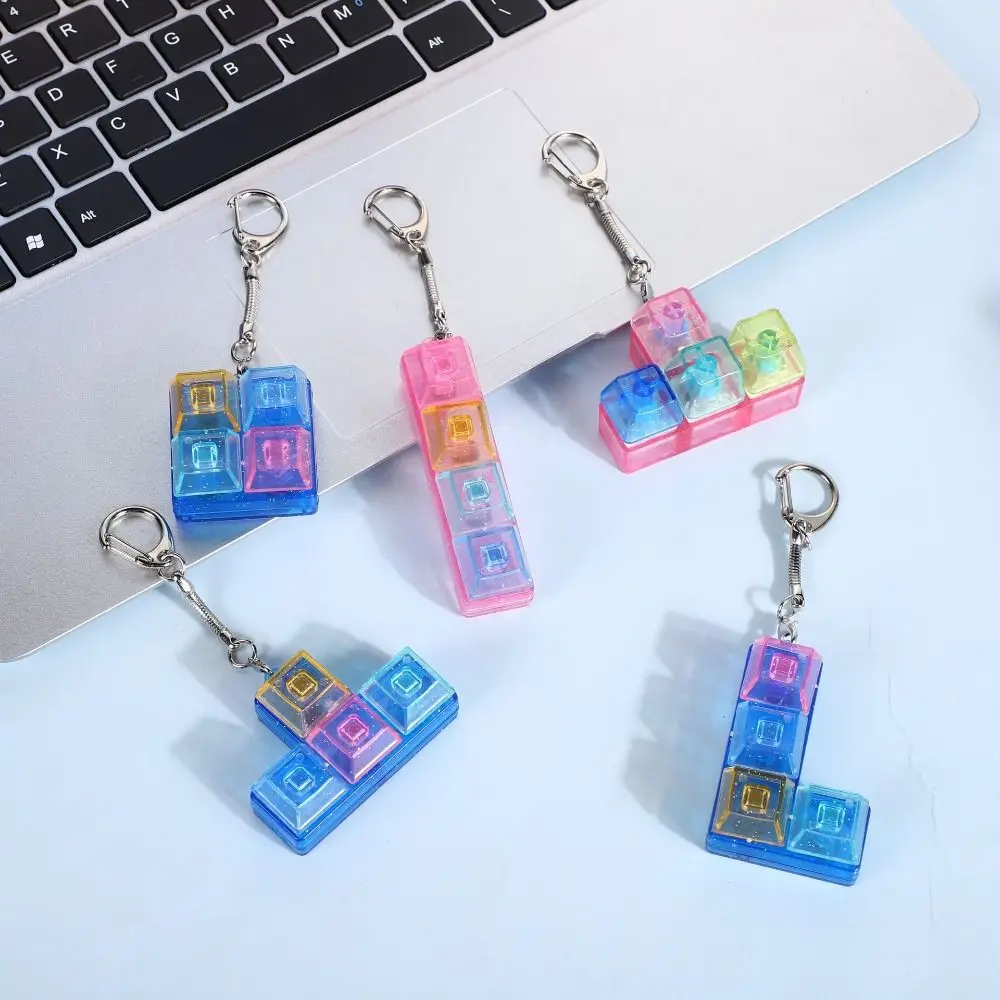 PVC Fingertip Button Keychain Mechanical Keyboard Fingertip Button Mechanical Switch Key Chain Colorful Light Axle Tester