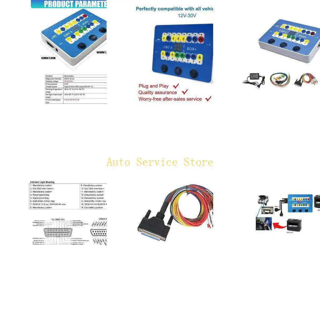 462A OBD2 Adapter Box OBDII Breakouts Box For Maintenance Communication Testing