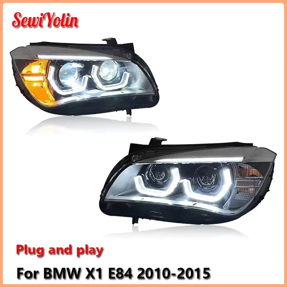 

Автомобильные светодиодные фары в сборе для BMW X1 E84 2010-2015, автоматические противотуманные фары DRL, стоп-сигналы поворота Plug and Play