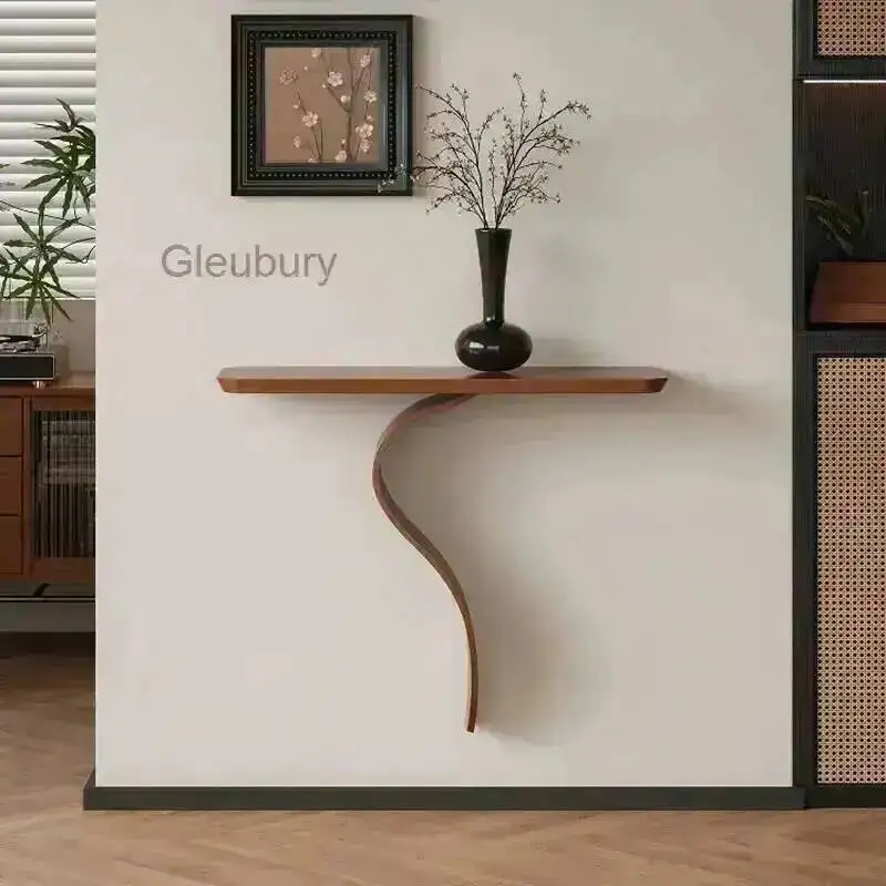 Sabi Minimalist Console Table Design Wabi Rustic Elegant Curved Console Table For Hallway Entrance Woonkamer Tafel Furniture