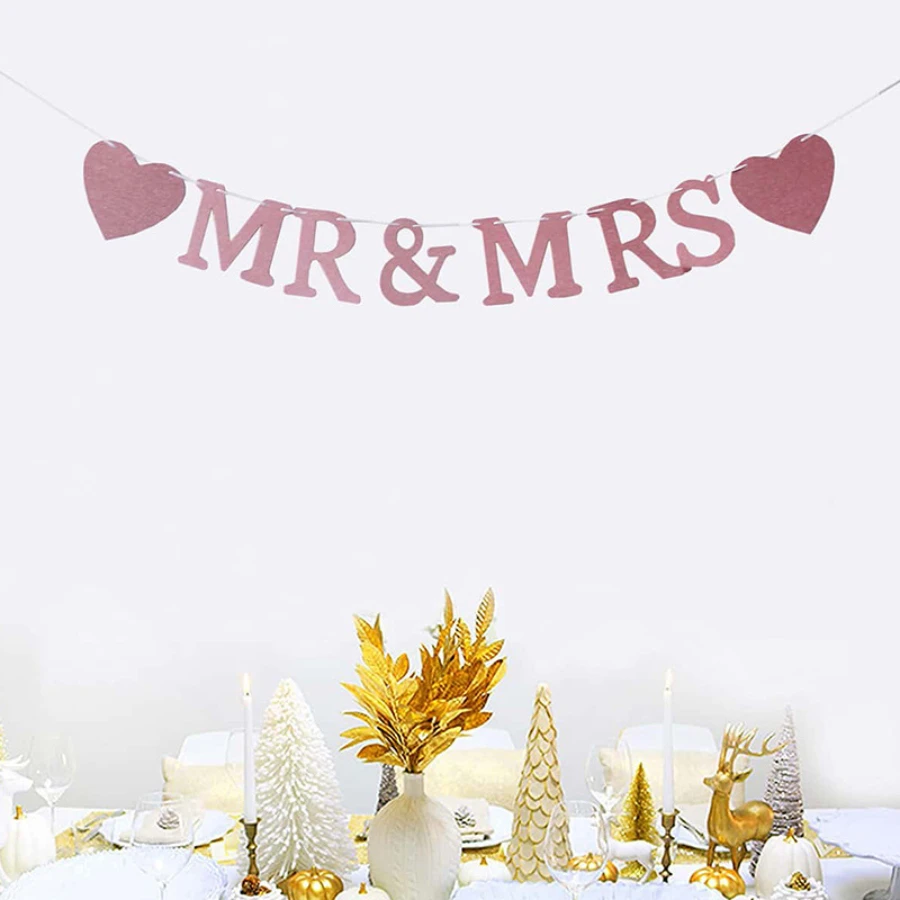 Wedding pull mr&mrs festive pull string flag letters pull flag banner