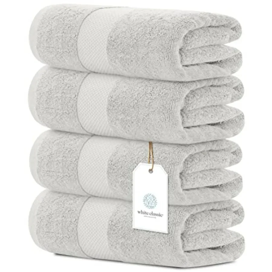 

Luxury Bath Towels Set of 4 Large - 700 GSM Cotton Ultra Soft Bath Towels 27x54 Highly Absorbent and Quick Dry Hotel Bathroom T