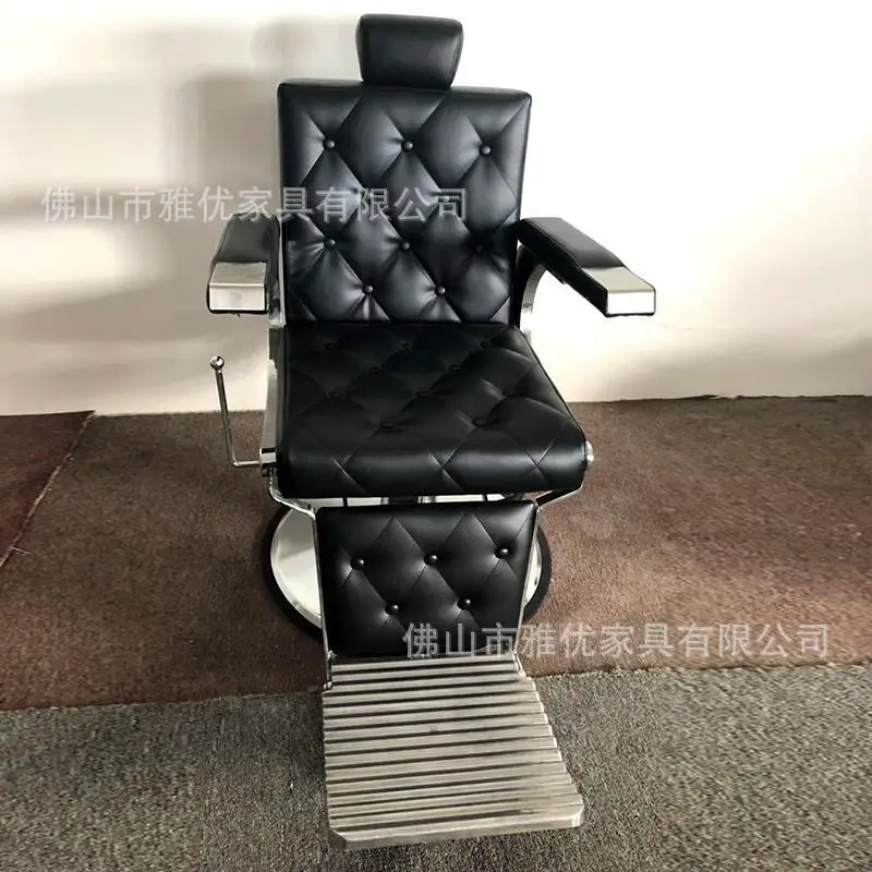 Foreign trade hair salon chair can be reclined barber chair haircut beauty hair salon chair lifting large chassis hair cutting c