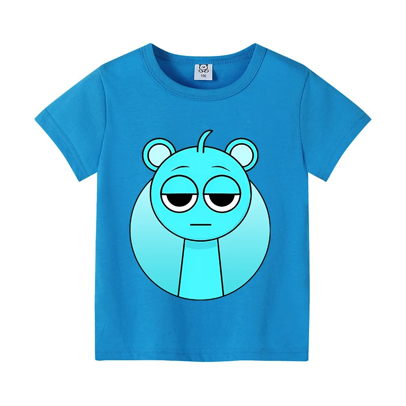 Sprunki T-Shirt Kids Camisetas Toddler Girls Short Sleeve Tops Boys Cartoon Soft Comfortable Clothes Children Tees Birthday Gift