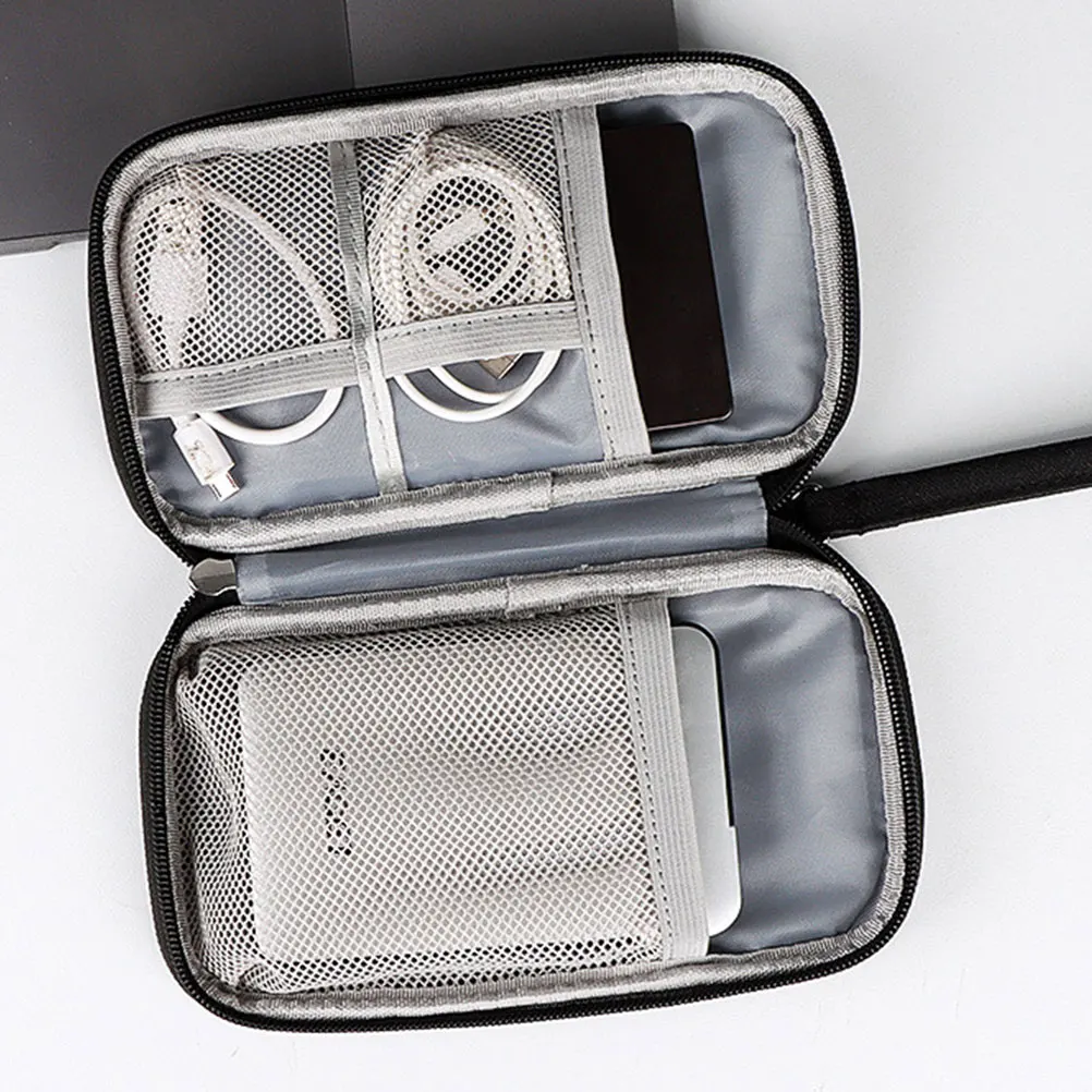 

Digital Accessories ganizer Bag Black Portable Cable Storage Case for Travel Removable Partitions Compact Pouch