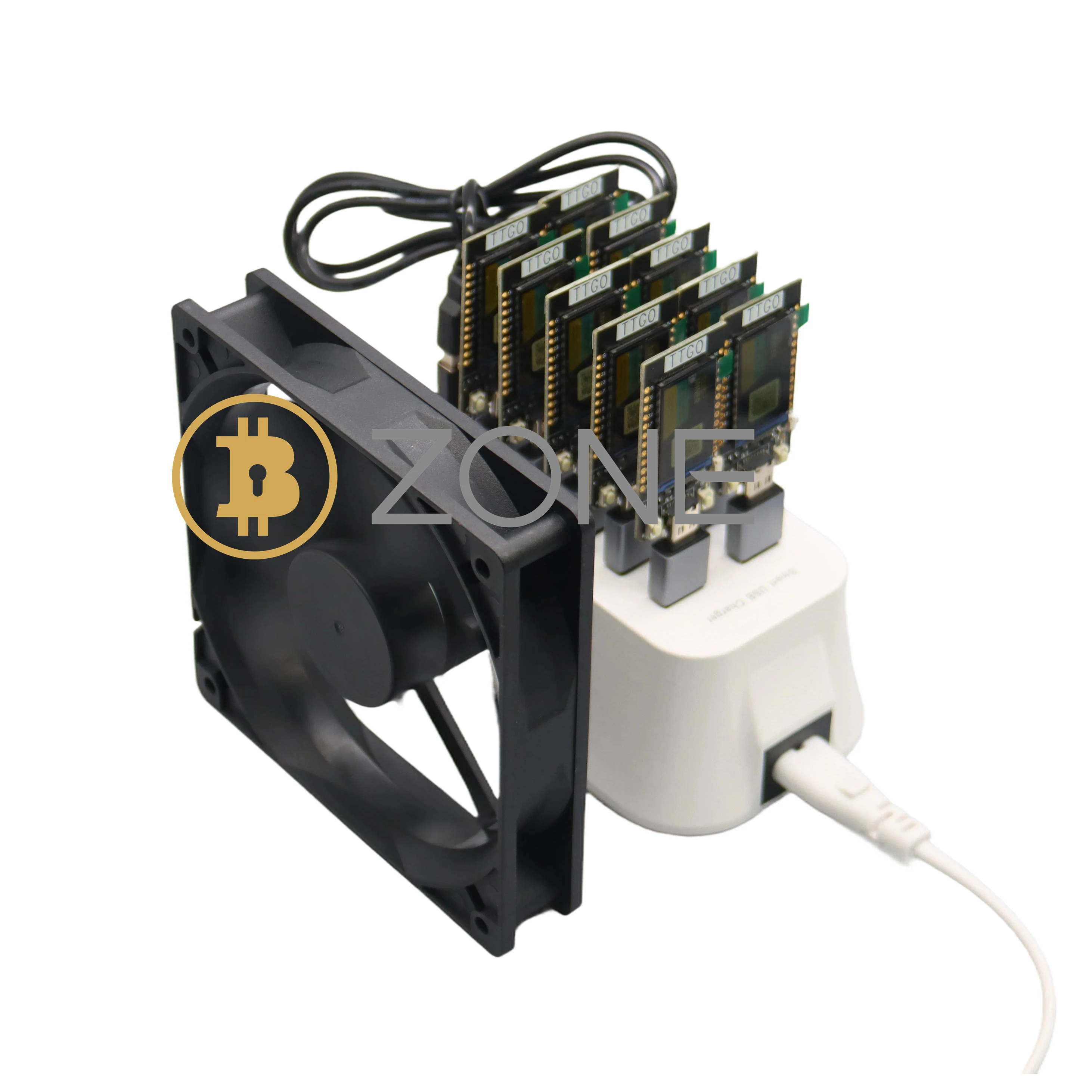 10 Stück Bitcoin Nerd miner v2 56kh/s * 10 BTC Lotterie Miner Station mit 60W 10 Port Nerd Miner 1,14 Solo Miner Hub mit Lüfter