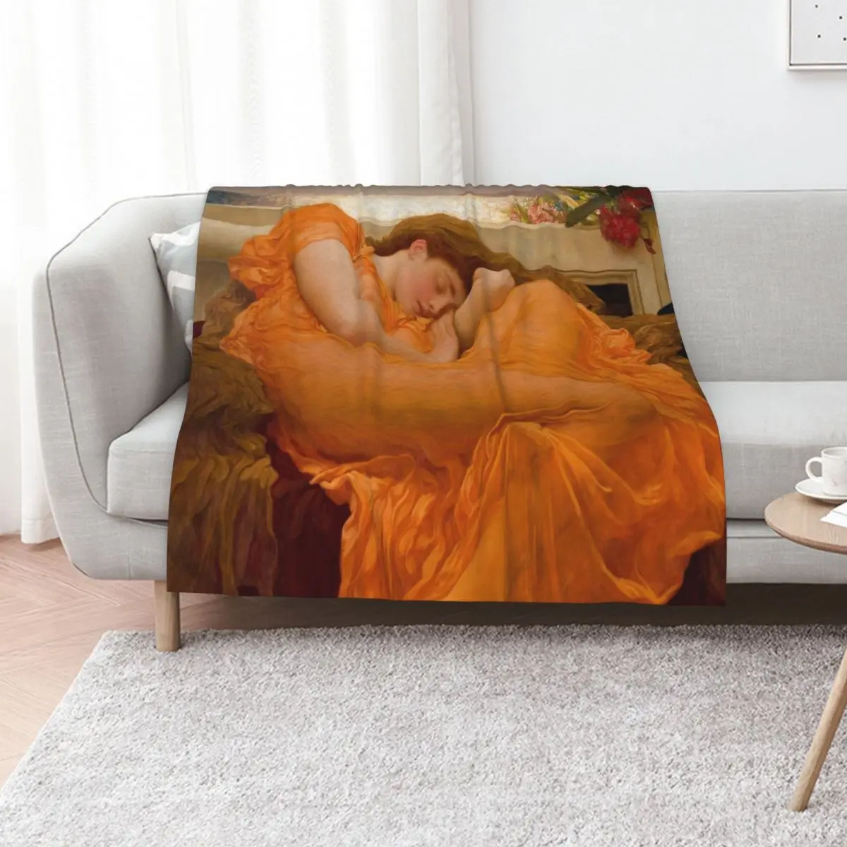 Flaming June - Frederic Leighton Throw Blanket All Weather Soft Throw Blanket for Sofa