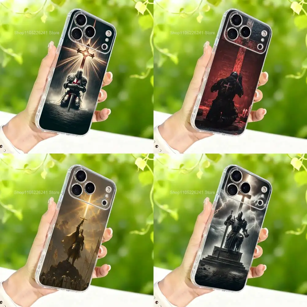 

Knight Belief Crusaders For iPhone 16,13,12,11,17,14,15,Pro,Max,Plus,X,XS,XR,SE,Mini Transparent Soft silicone Case
